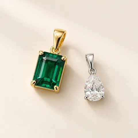 Pendant design inspiration with a gemstone centerpiece.