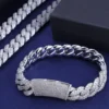 13mm Silver Moissanite Cuban Link Necklace, product design view 3.