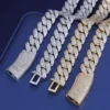 13mm Silver Moissanite Cuban Link Necklace, product design view 6.