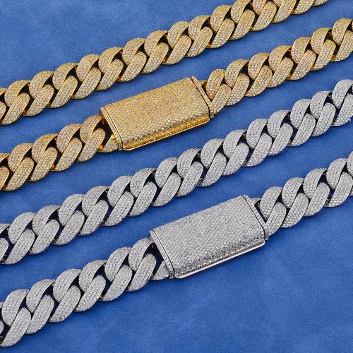 23mm Silver Moissanite Cuban Link Necklace, product design view 4.