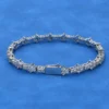 6.5mm Cluster Moissanite Tennis Bracelet, product design view 2.