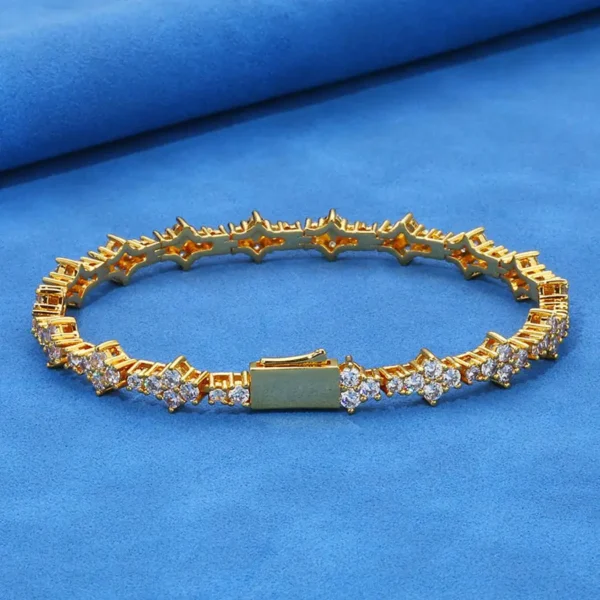 6.5mm Cluster Moissanite Tennis Bracelet, product design view 4.