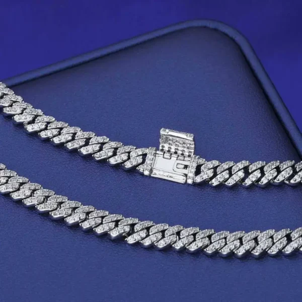 6mm Brass Moissanite Cuban Link Bracelet, product design view 5.