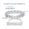 925 silver moissanite eternity ring, dimensions view