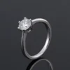 925 silver moissanite solitaire ring, angled view