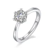925 silver moissanite solitaire ring, front view