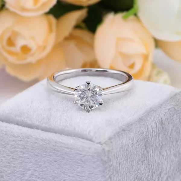 925 silver moissanite solitaire ring, gift display view