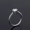 925 silver moissanite solitaire ring, side view