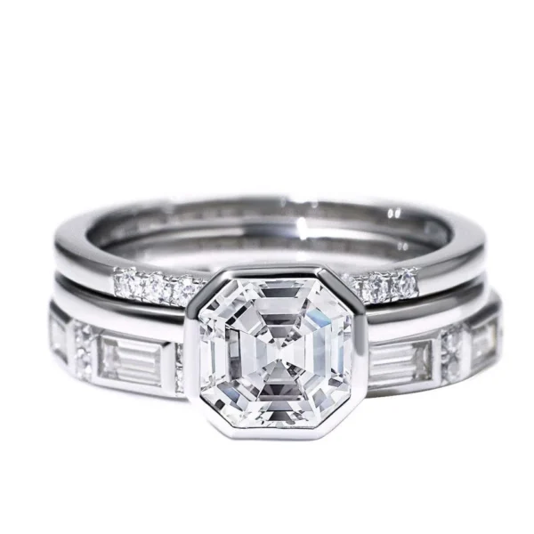 Additional product photograph showing the ring design, setting and band.