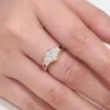 Additional product photograph showing the ring design, setting and band.