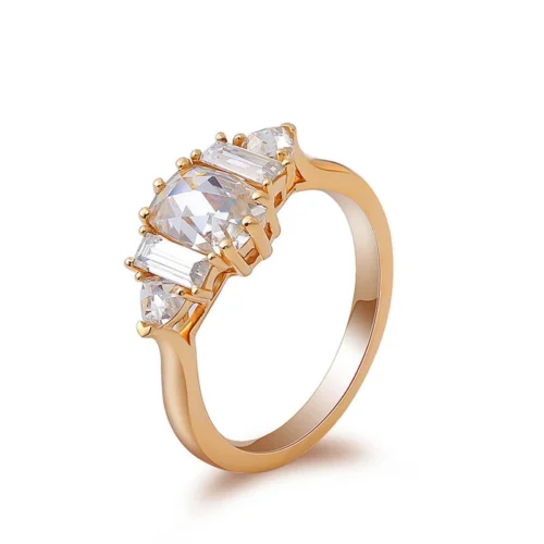 Cushion Lab-Grown Diamond Ring in 14K Solid Gold shown in the product photograph.
