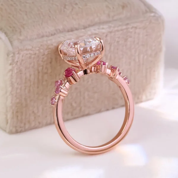 Additional product photograph showing the ring design, setting and band.