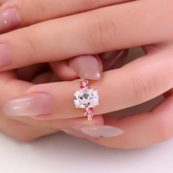 Additional product photograph showing the ring design, setting and band.