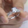 Additional product photograph showing the ring design, setting and band.