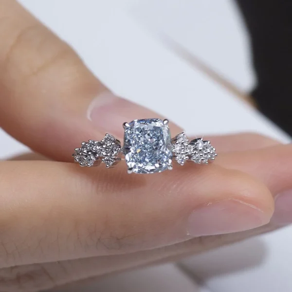 Additional product photograph showing the ring design, setting and band.