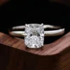Cushion Lab-Grown Diamond Solitaire Ring shown in the product photograph.