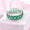 Product photograph showing the emerald eternity ring.