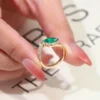 Additional product photograph showing the ring design, setting and band.