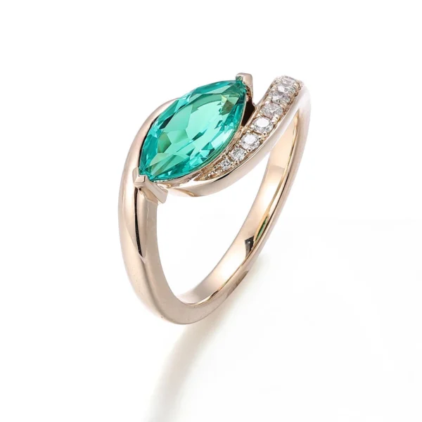 Additional product photograph showing the ring design, setting and band.