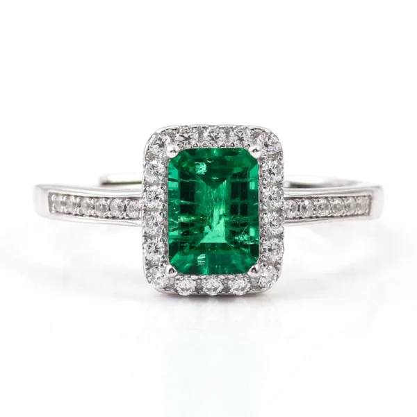 Emerald Gemstone Ring in 925 Sterling Silver shown in the product photograph.