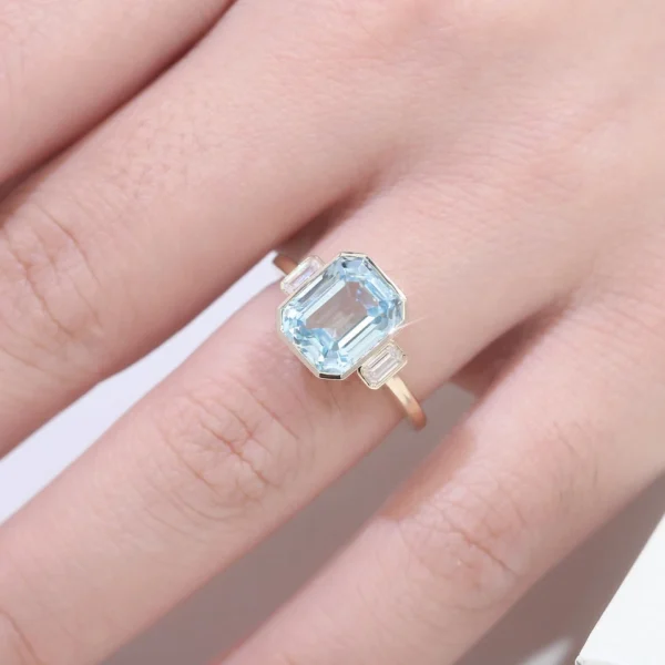 Additional product photograph showing the ring design, setting and band.