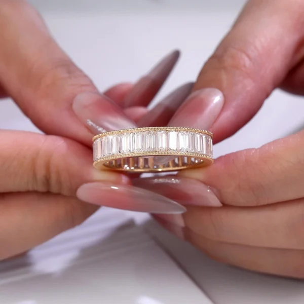 Additional product photograph showing the ring design, setting and band.