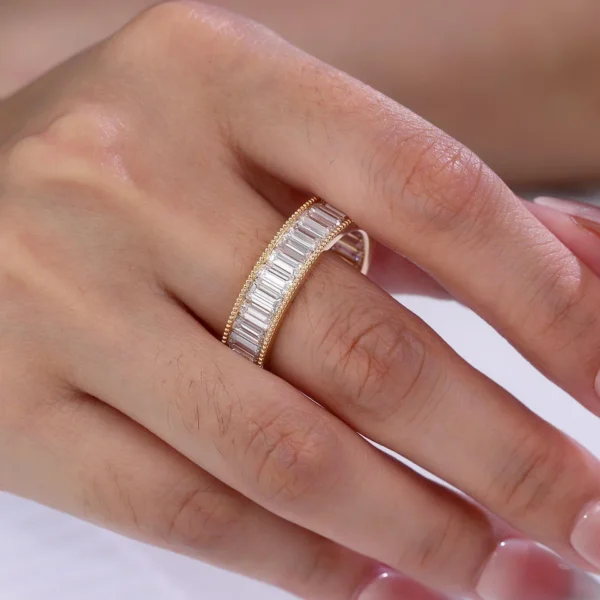 Additional product photograph showing the ring design, setting and band.