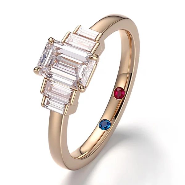 Additional product photograph showing the ring design, setting and band.