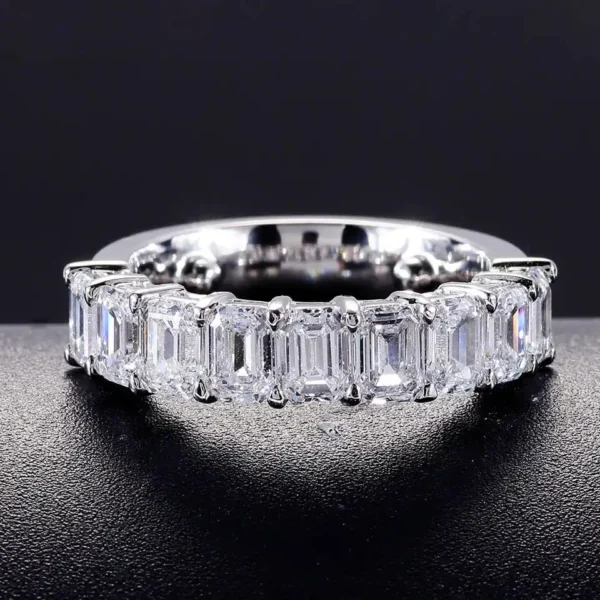 Emerald Lab-Grown Diamond Ring in 14K Solid Gold shown in the product photograph.