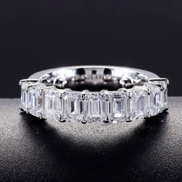 Emerald Lab-Grown Diamond Ring in 14K Solid Gold shown in the product photograph.