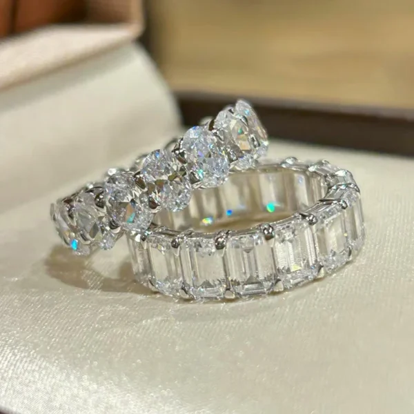 Product photograph showing the mixed-cut eternity ring.