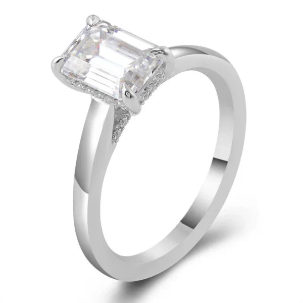 Additional product photograph showing the ring design, setting and band.