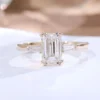 Emerald Lab-Grown Diamond Three-Stone Ring in 14K Solid Gold shown in the product photograph.