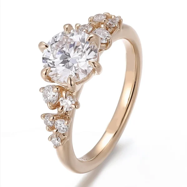 Additional product photograph showing the ring design, setting and band.