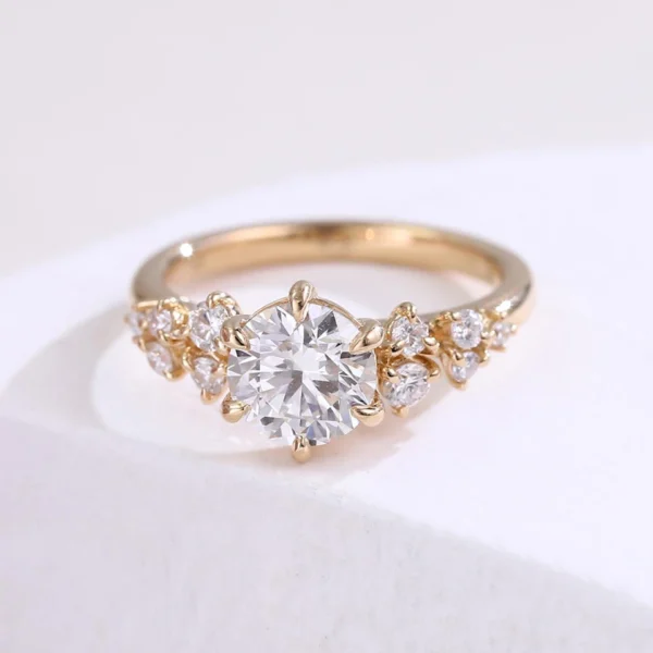 Product photograph showing the side-stone ring.