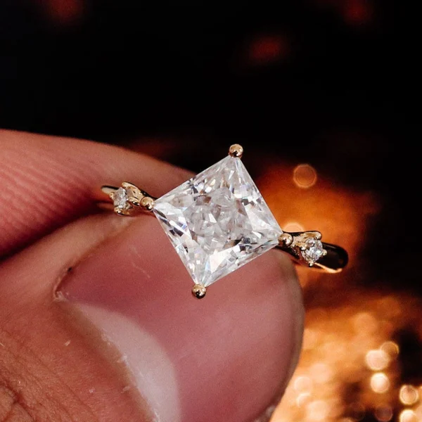 Additional product photograph showing the ring design, setting and band.