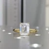 Emerald Moissanite Ring in Gold shown in the product photograph.
