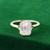 Emerald Moissanite Ring in Gold shown in the product photograph.