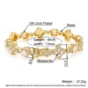 Four Leaf Clover Moissanite Link Bracelet, product design view 6.