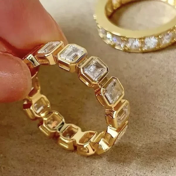 Alternative eternity band designs shown together. Custom Eternity Band Designs.