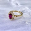 Additional product photograph showing the ring design, setting and band.
