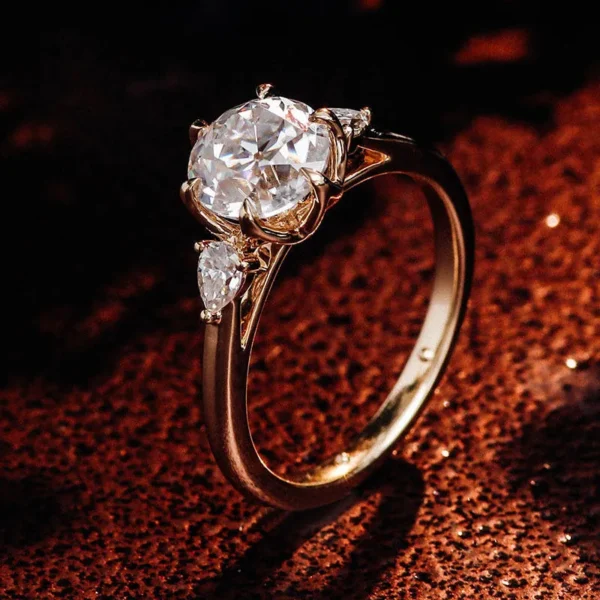 Additional product photograph showing the ring design, setting and band.