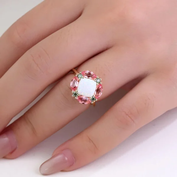 Additional product photograph showing the ring design, setting and band.