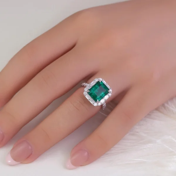 Additional product photograph showing the ring design, setting and band.