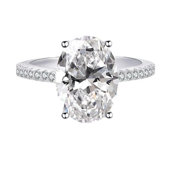 Additional product photograph showing the ring design, setting and band.