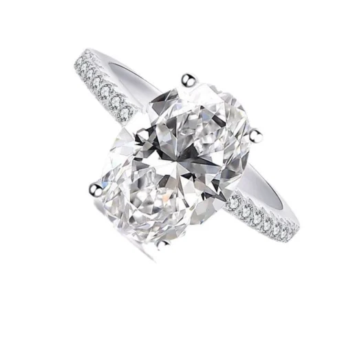 Product photograph showing the oval solitaire ring.