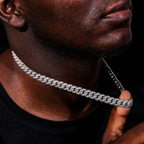 Clear Accent Cuban Link Necklace — product view 2
