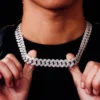 Clear Accent Cuban Link Necklace — product view 3