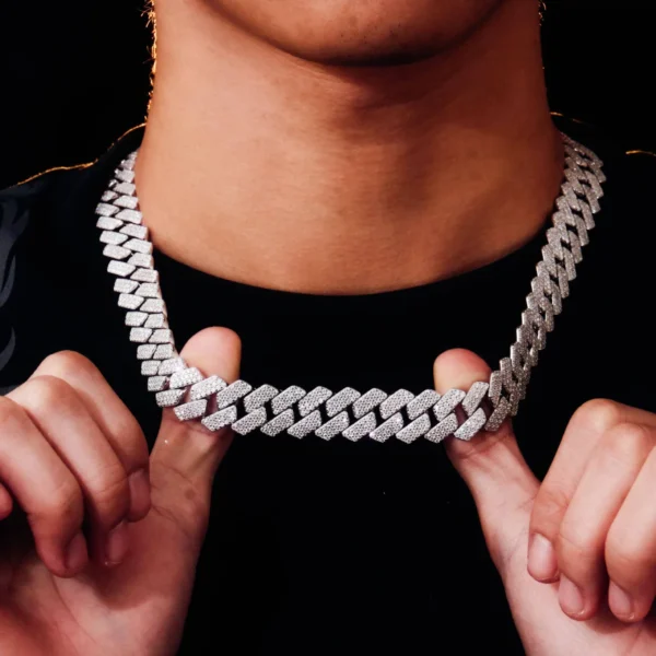 Clear Accent Cuban Link Necklace — product view 3