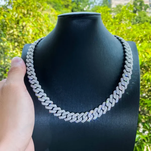 Clear Accent Cuban Link Necklace — product view 4